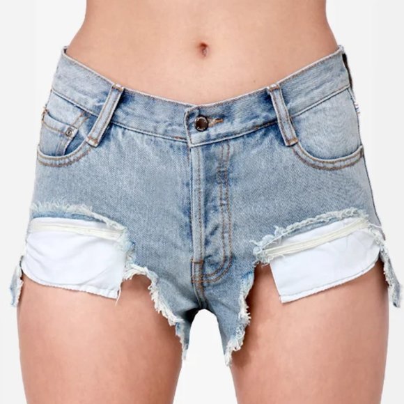Somedays Lovin Pants - Somedays Lovin NWT Booty Call Destroyed Denim Shorts size XS